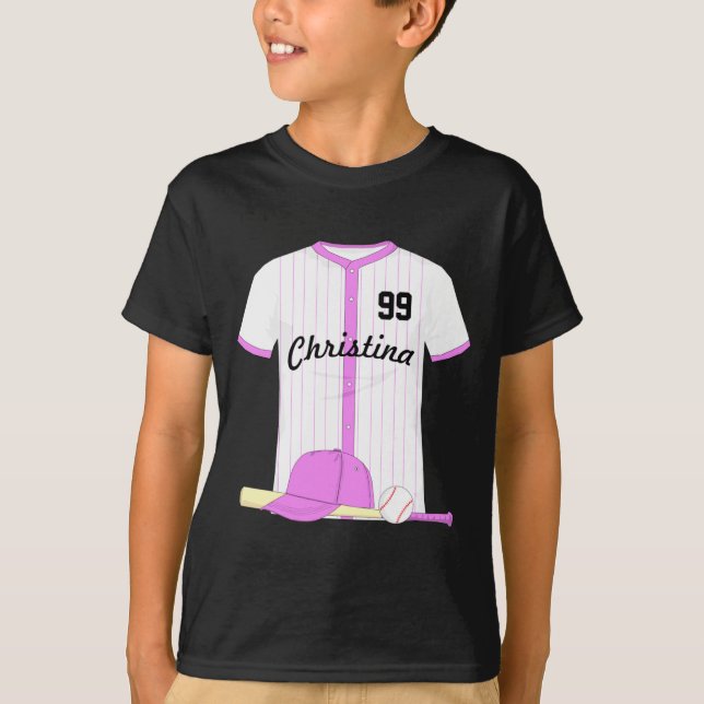 Cute Personalized Baseball Baby T Shirt  (Front)
