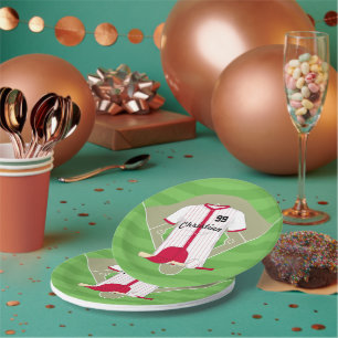 Cute Personalized Baseball Paper Plate