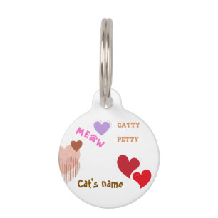 Cute Personalized Cat Name Keychain - Meow Cat Lov Pet Tag