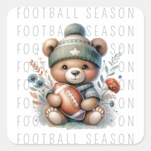 Cute Personalized Football Square Sticker