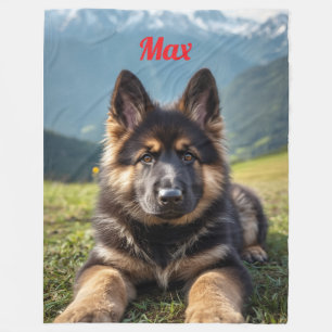 Cute Personalized German Shepherd Fleece Blanket