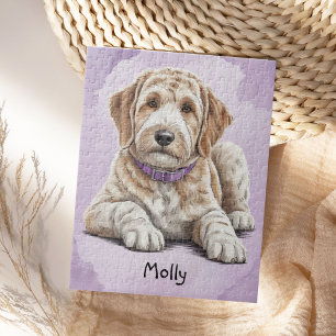 Cute Personalized Goldendoodle Jigsaw Puzzle
