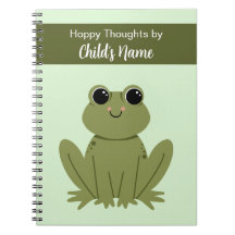 Cute Personalized Green Frog Hoppy Thoughts