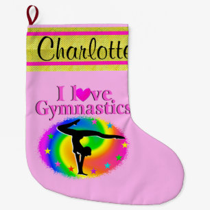 CUTE PERSONALIZED GYMNAST CHRISTMAS STOCKING