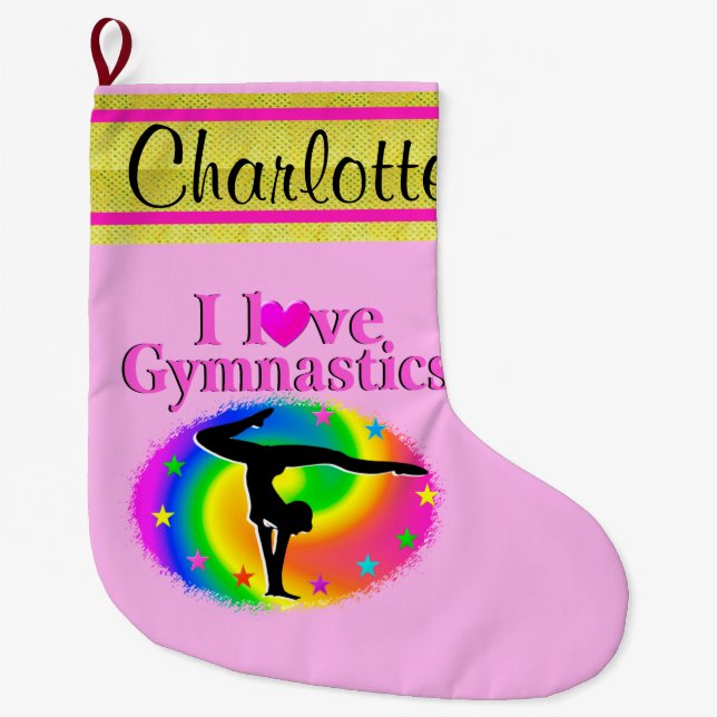 CUTE PERSONALIZED GYMNAST CHRISTMAS STOCKING (Front)
