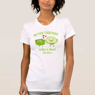 Cute Personalized Kawaii Cabbage Valentine Couples T-Shirt