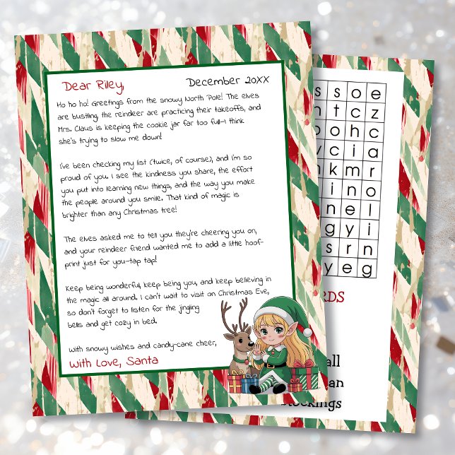 Cute Personalized Letter from Santa | Word Search (Creator Uploaded)