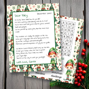 Cute Personalized Letter from Santa   Word Search