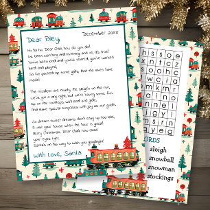 Cute Personalized Letter from Santa   Word Search
