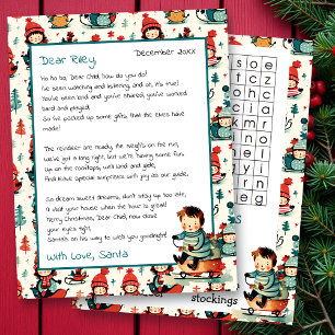 Cute Personalized Letter from Santa   Word Search