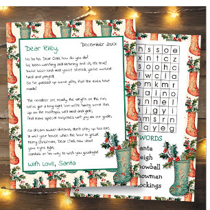 Cute Personalized Letter from Santa   Word Search