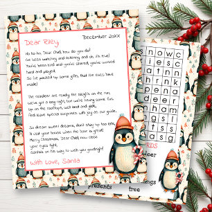 Cute Personalized Letter from Santa   Word Search