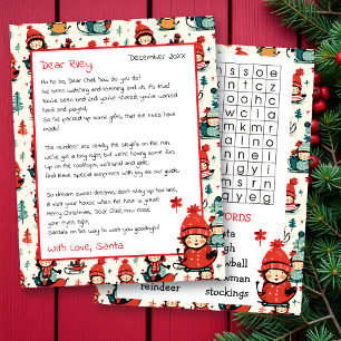 Cute Personalized Letter from Santa   Word Search