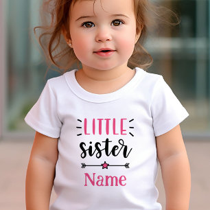 Cute Personalized Little Sister Baby T-Shirt
