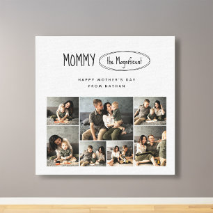 Cute Personalized Mothers Day Family Photo Canvas Print
