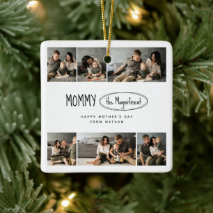 Cute Personalized Mothers Day Family Photo Ceramic Ornament