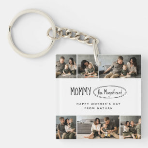 Cute Personalized Mothers Day Family Photo Key Ring
