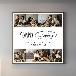 Cute Personalized Mothers Day Family Photo Poster