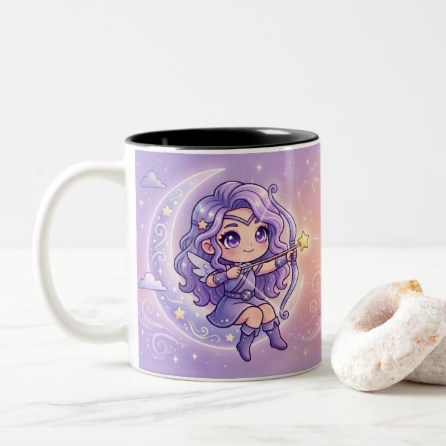 Cute Personalized Sagittarius Zodiac Mug (With Donut)