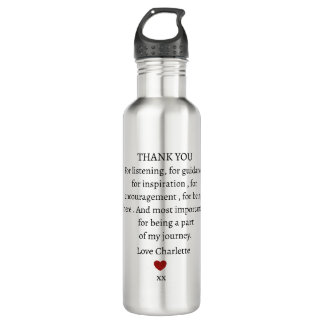 cute personalized thank you love  710 ml water bottle