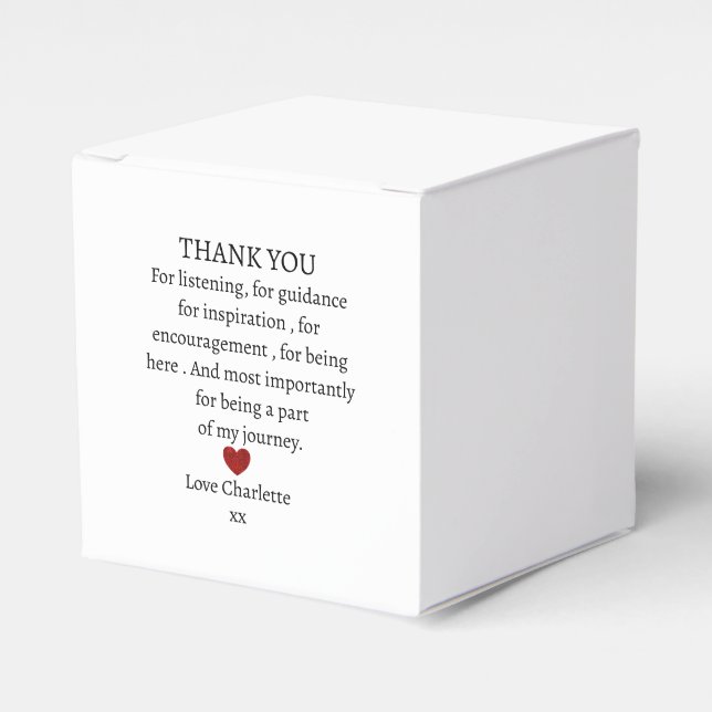 cute personalized thank you love  favour box (Front Side)