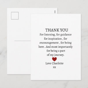 cute personalized thank you love holiday postcard