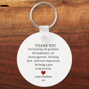 cute personalized thank you love key ring