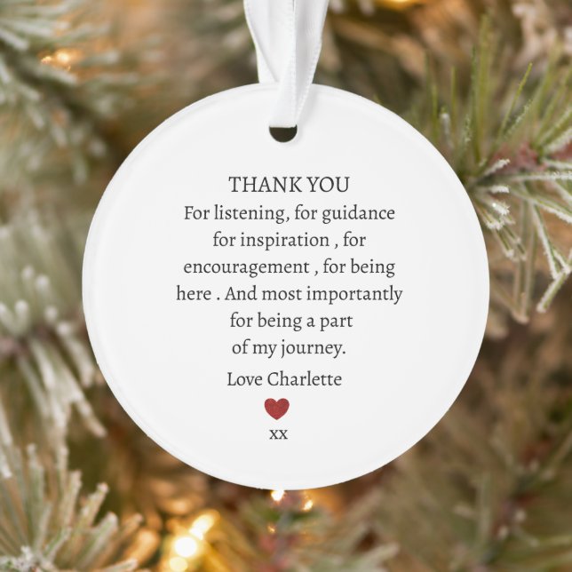 cute personalized thank you love  ornament (Tree)