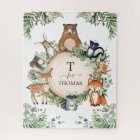 Cute Personalized Woodland Forest Animals Monogram