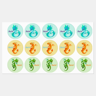 cute personnalised baby dragon labels