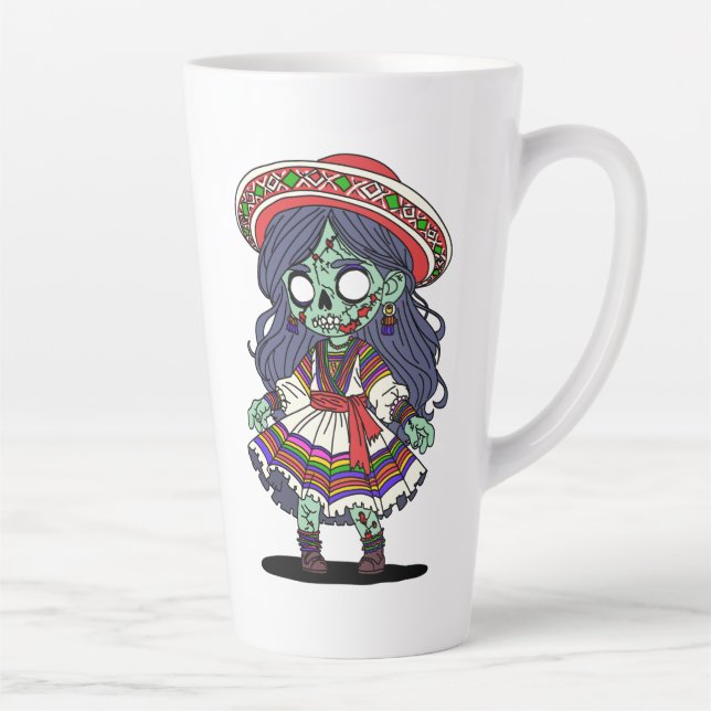 Cute Peruvian Zombie Latte Mug (Right)