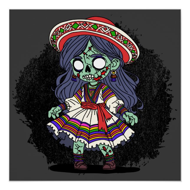 Cute Peruvian Zombie Poster (Front)