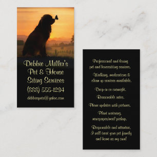 Cute Pet and Housesitting Dog Butterfly Business Card