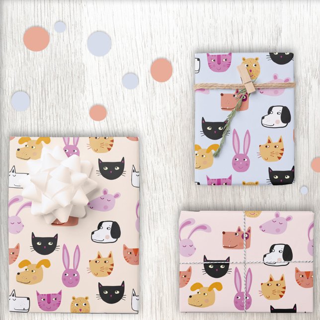 Cute Pet Animal Wrapping Paper Sheet (Creator Uploaded)