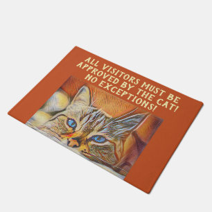 Cute Pet Art Funny Cat Approved Visitors Doormat