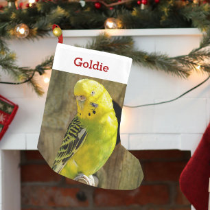 Cute Pet Bird Lover Photo and Name Personalised Small Christmas Stocking