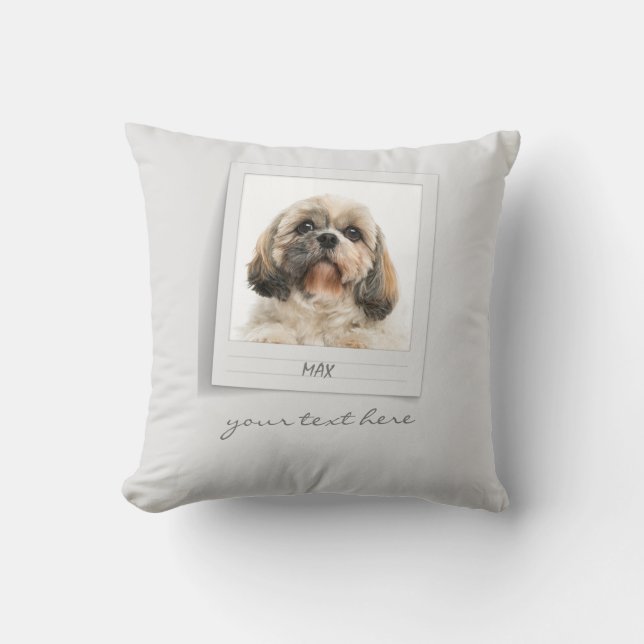 Cute Pet Birthday Photo Frame Personalised Cushion (Front)