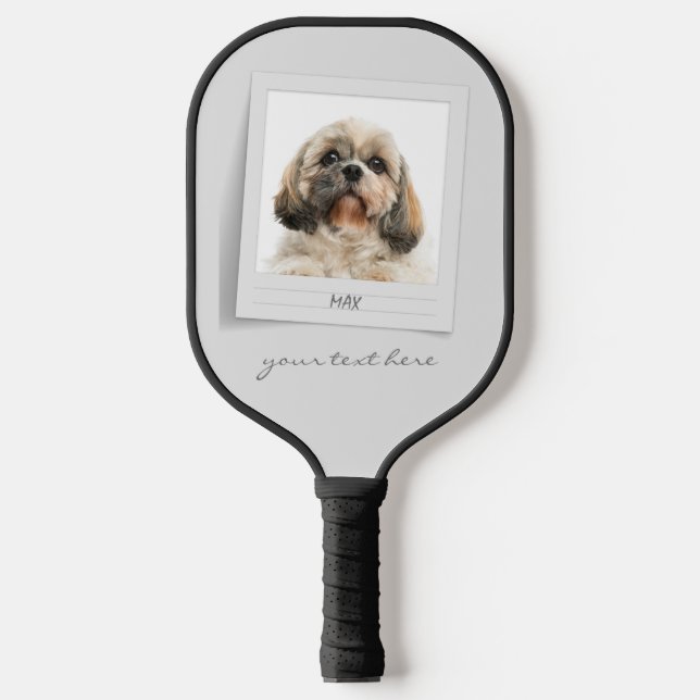 Cute Pet Birthday Photo Frame Personalised Pickleball Paddle (Front)