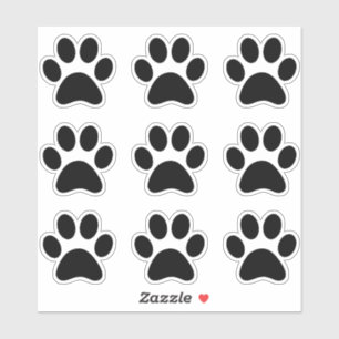 Cute Pet Black Paw Print Dog Cat 