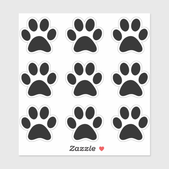 Cute Pet Black Paw Print Dog Cat  (Sheet)