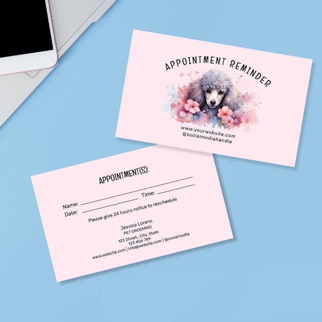 Cute Pet Care Services Next Appointment Groomer Business Card (Creator Uploaded)
