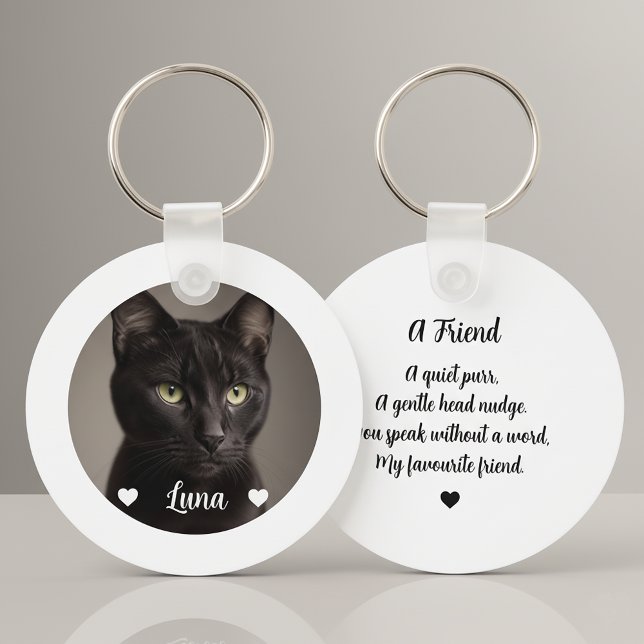 Cute Pet Cat Photo Quote Key Ring (Creator Uploaded)