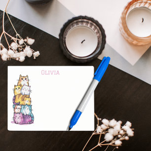 Cute Pet Cats in Watercolor Colourful Funny Custom Post-it Notes