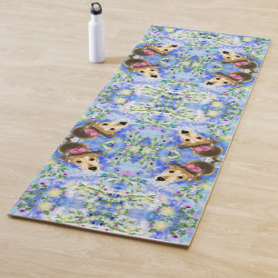 Cute Pet Dog and Christmas Tree Yoga Mat