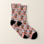 Cute Pet Dog Coral Pink Photo Socks<br><div class="desc">Introducing the perfect gift for dog lovers everywhere—Personalised Dog Photo Socks! These delightful socks are designed for those who cherish their furry friends and want to carry a piece of them wherever they go. Whether you’re a proud dog mum or searching for a heartfelt memorial gift, these socks offer a...</div>