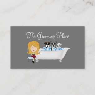 Cute Pet Dog Grooming Services And Salon Business Card