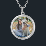 Cute Pet Dog Lover Personalised Photo Silver Plated Necklace<br><div class="desc">Now you can have your best friend with you wherever you go with this custom dog pet photo necklace. Customise with your favourite photo! A must have for every dog mum, dog lover and all pet lovers! COPYRIGHT © 2020 Judy Burrows, Black Dog Art - All Rights Reserved. Cute Pet...</div>