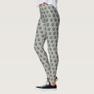 cute pet dog paws grey leggings