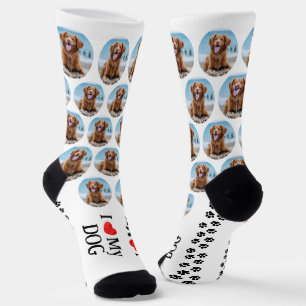 Cute Pet Dog Personalised Paw Prints Photo Socks