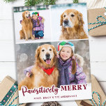 Cute Pet Dog Photo Collage Pawsitively Merry      Holiday Postcard<br><div class="desc">Introducing our new line of holiday cards, perfect for families with furry friends! Our "Pawsitively Merry" collection features a variety of fun and festive designs that showcase your beloved pets in a cute and playful way. Whether you have a dog or a cat, you can choose from a selection of...</div>